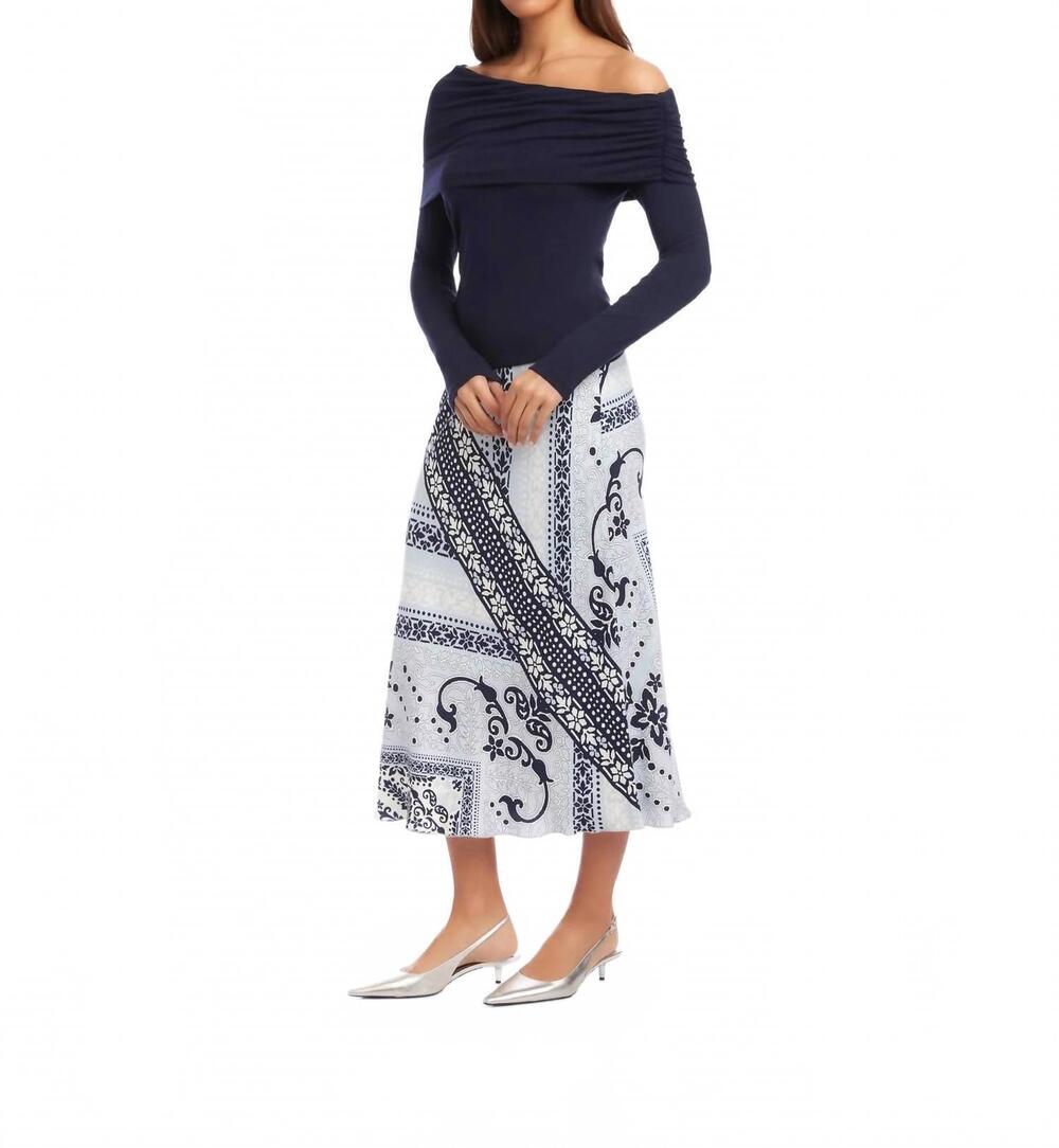 NEW FIFTEEN TWENTY ashley asymmetric one shoulder top in navy